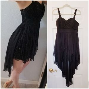 Gorgeous flowy black dress with fringe